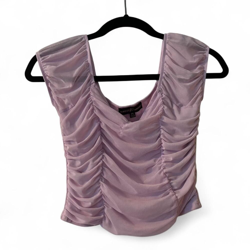 Almost Famous Women's Purple Ruched Top